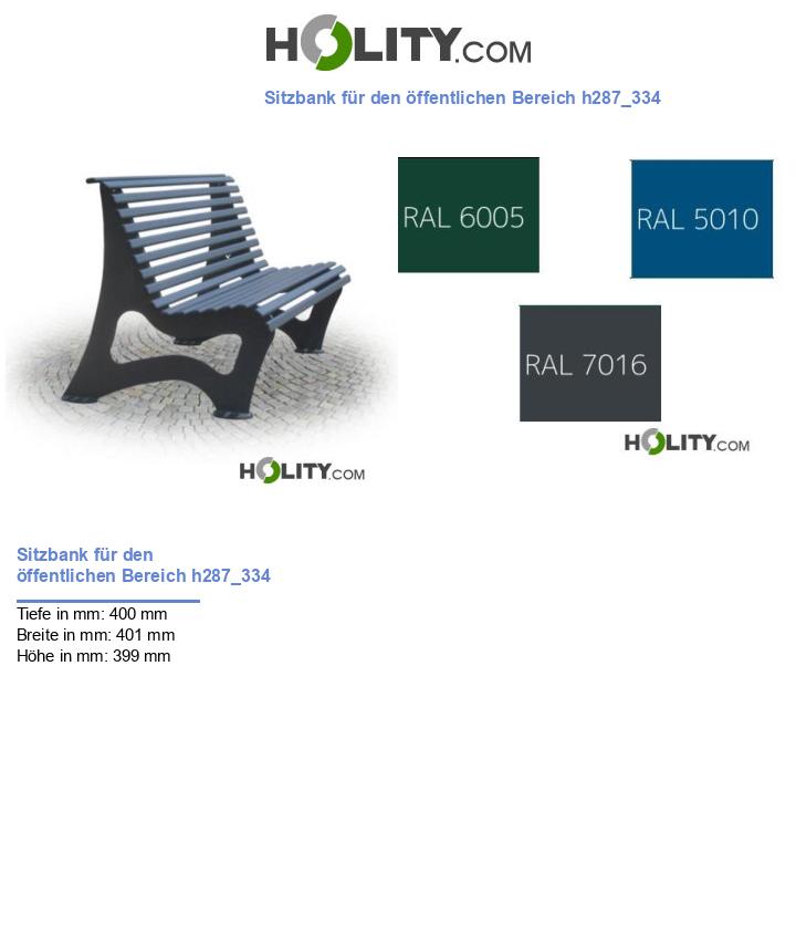 Sitzbank für den öffentlichen Bereich h287_334