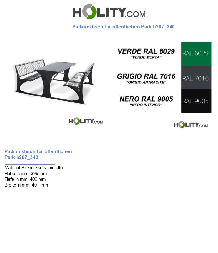 Picknicktisch für öffentlichen Park h287_340
