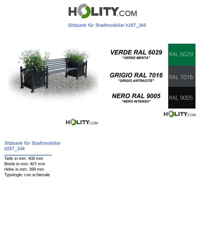 Sitzbank für Stadtmobiliar h287_348