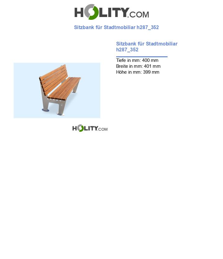 Sitzbank für Stadtmobiliar h287_352