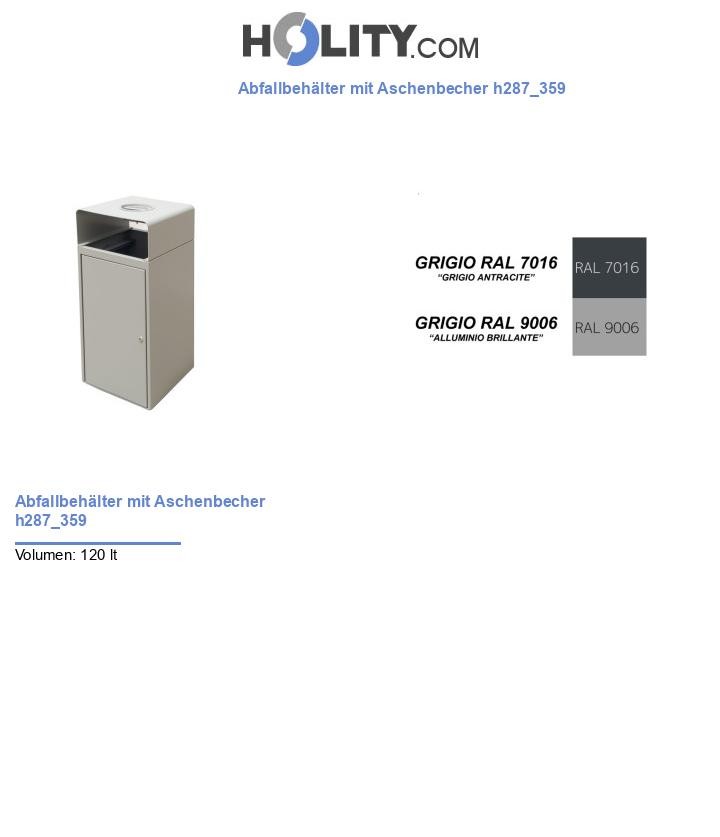 Abfallbehälter mit Aschenbecher h287_359