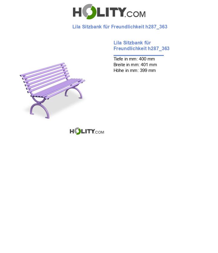 Lila Sitzbank für Freundlichkeit h287_363
