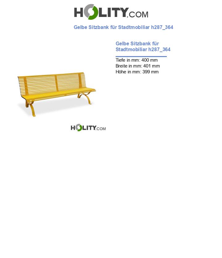 Gelbe Sitzbank für Stadtmobiliar h287_364