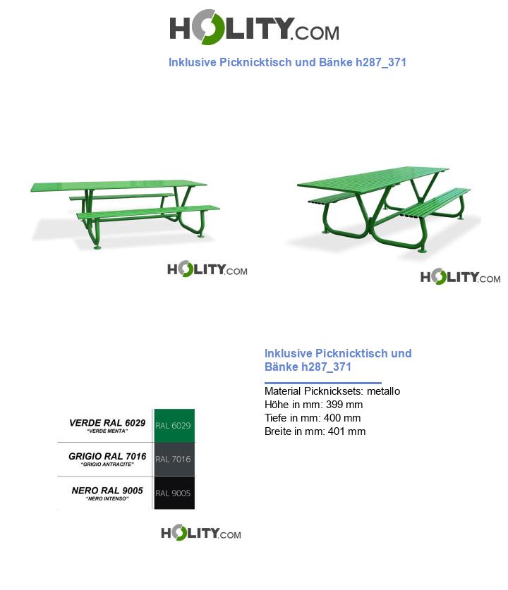 Inklusive Picknicktisch und Bänke h287_371