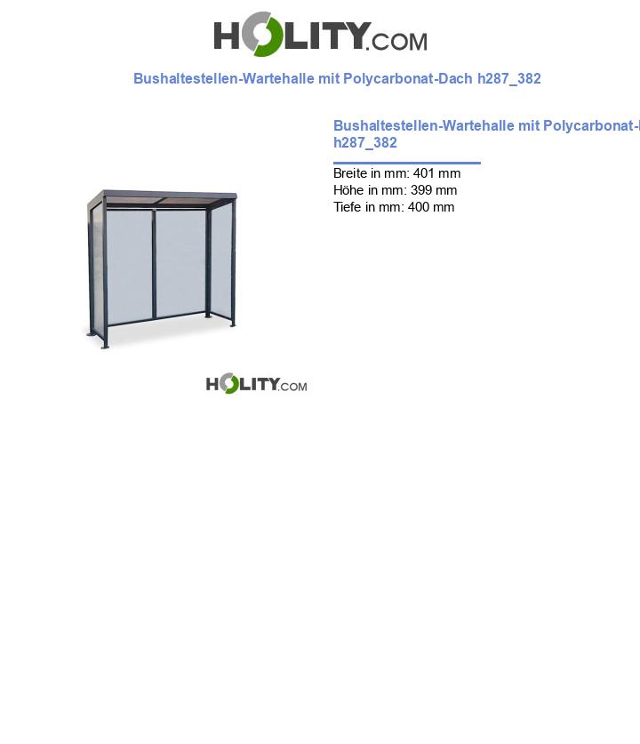 Bushaltestellen-Wartehalle mit Polycarbonat-Dach h287_382