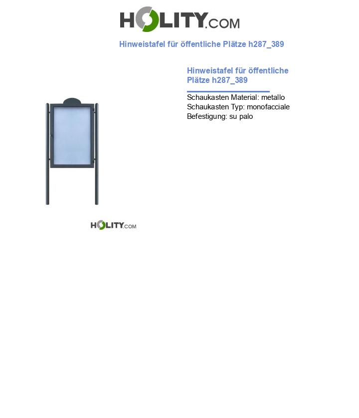Hinweistafel für öffentliche Plätze h287_389
