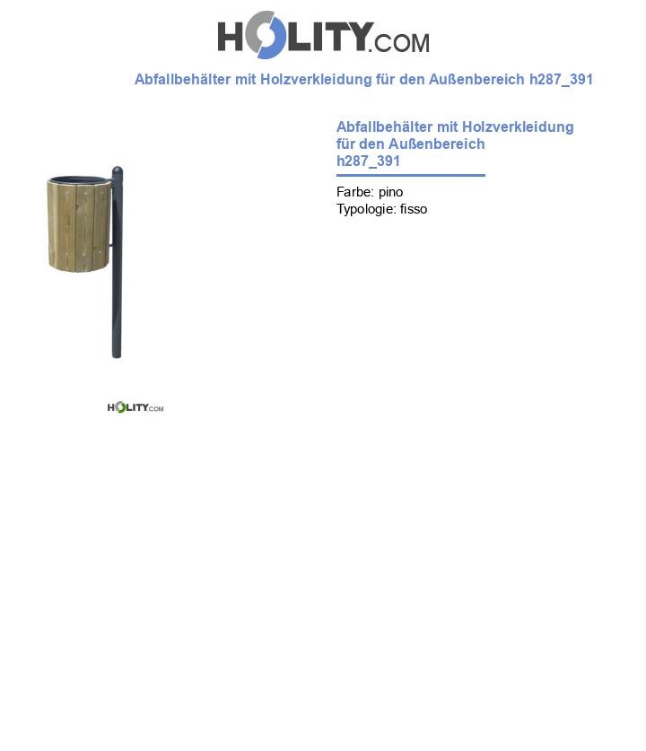 Abfallbehälter mit Holzverkleidung für den Außenbereich h287_391