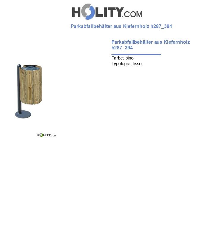 Parkabfallbehälter aus Kiefernholz h287_394