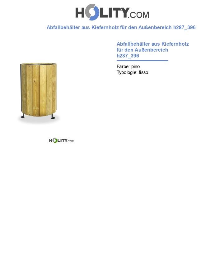 Abfallbehälter aus Kiefernholz für den Außenbereich h287_396