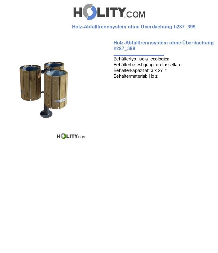 Holz-Abfalltrennsystem ohne Überdachung h287_399