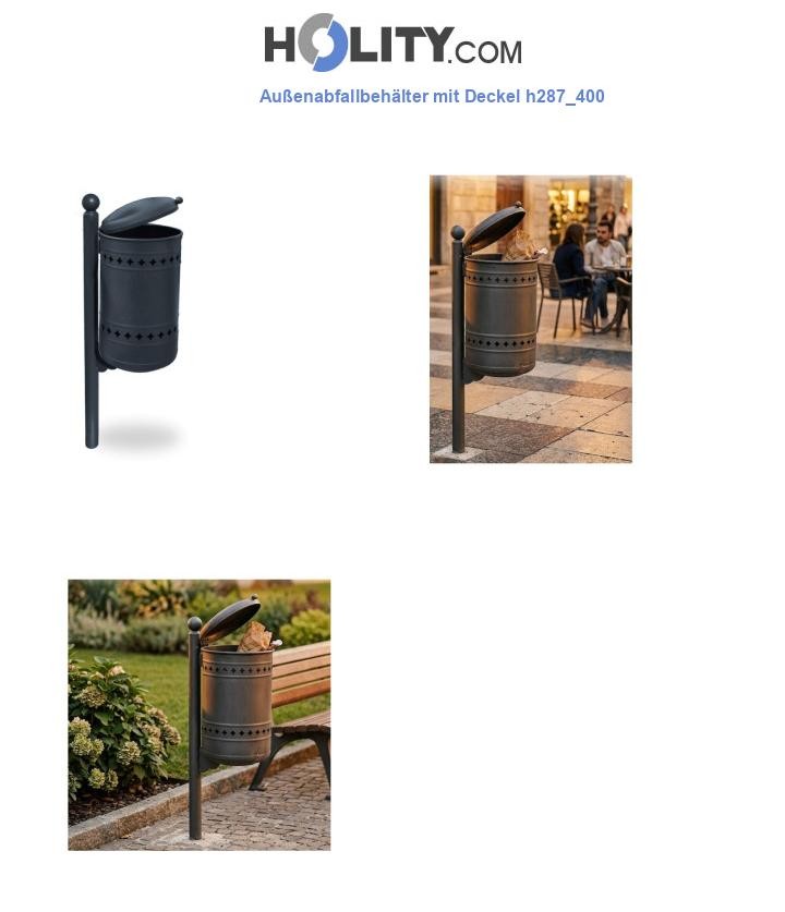 Außenabfallbehälter mit Deckel h287_400