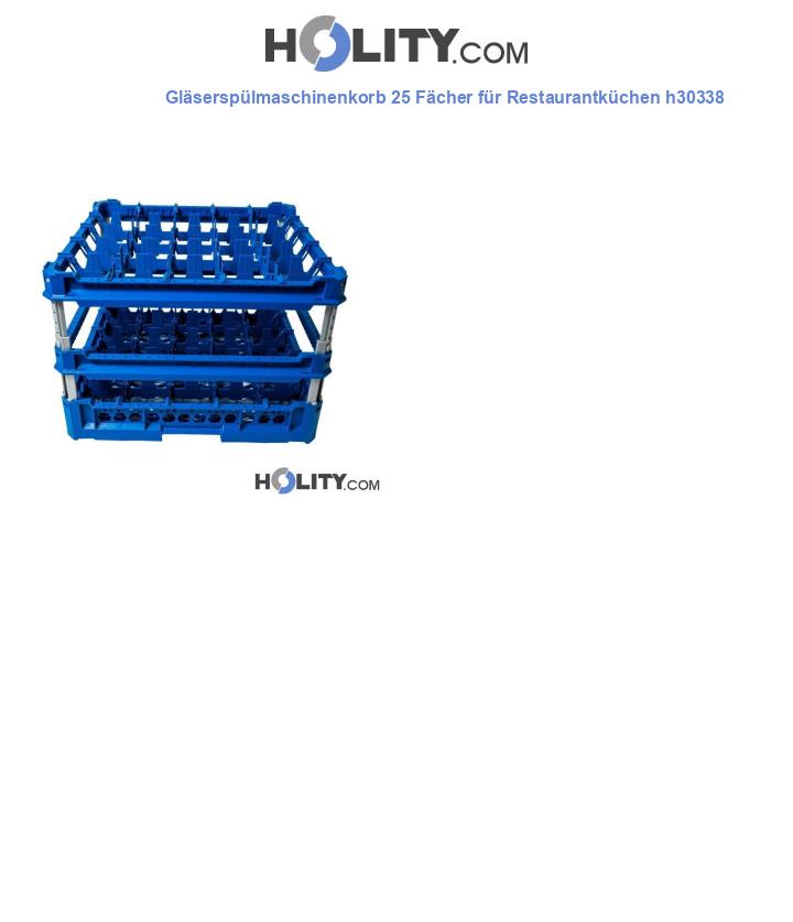 Gläserspülmaschinenkorb 25 Fächer für Restaurantküchen h30338