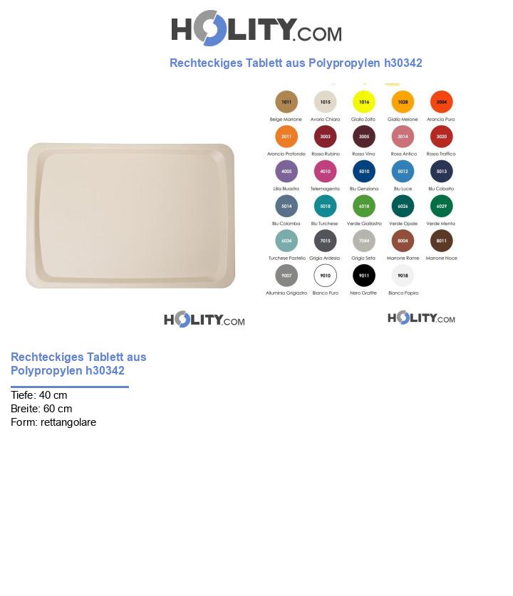 Rechteckiges Tablett aus Polypropylen h30342