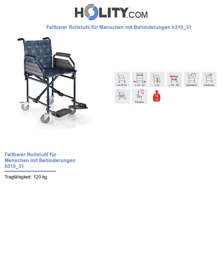 Faltbarer Rollstuhl für Menschen mit Behinderungen h310_31