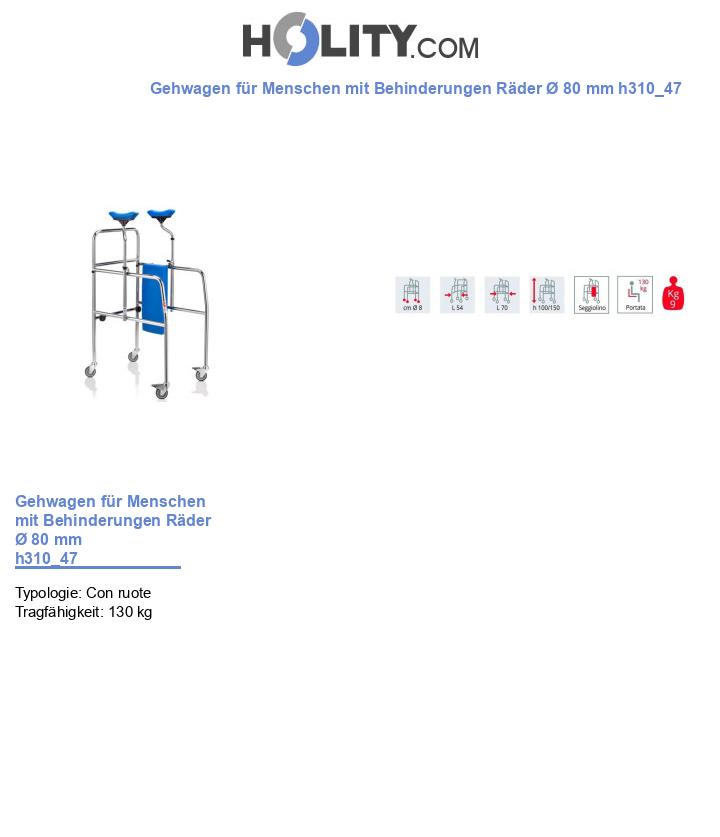 Gehwagen für Menschen mit Behinderungen Räder Ø 80 mm h310_47
