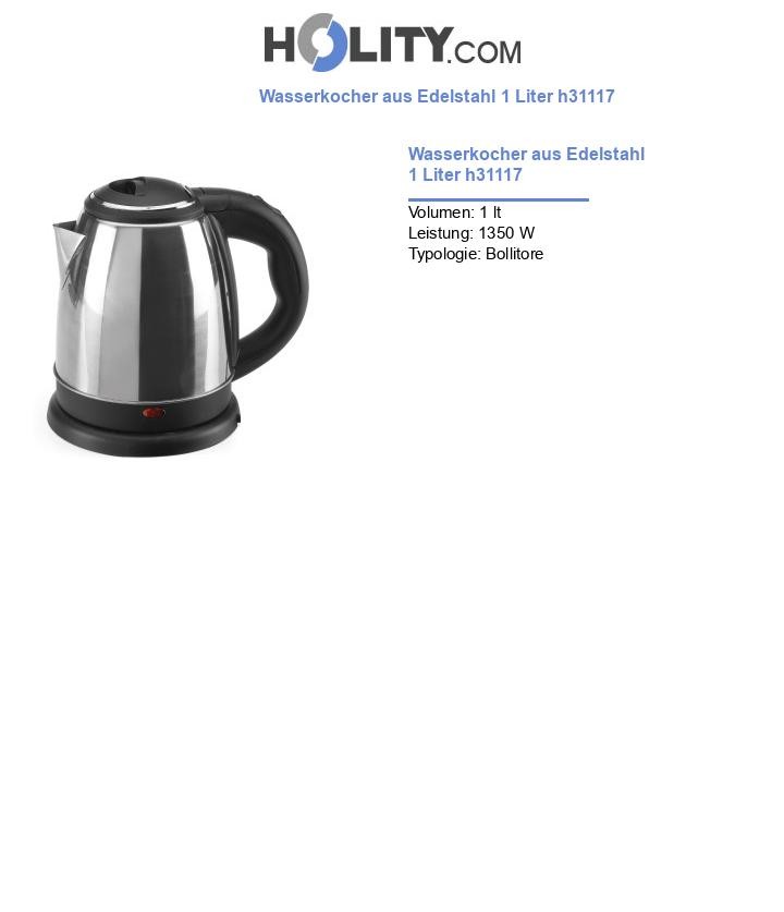 Wasserkocher aus Edelstahl 1 Liter h31117