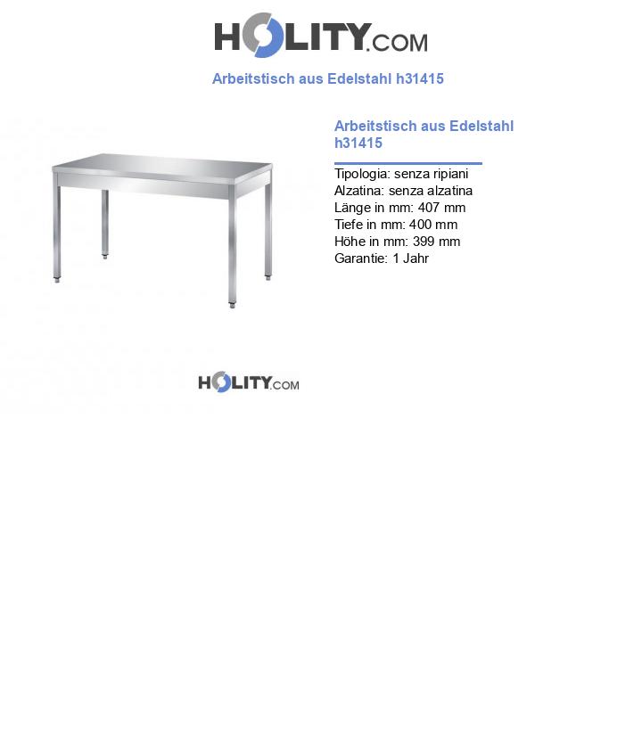Arbeitstisch aus Edelstahl h31415