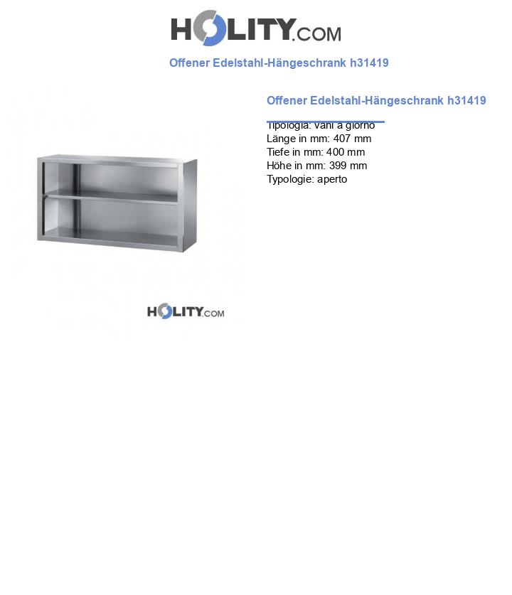 Offener Edelstahl-Hängeschrank h31419