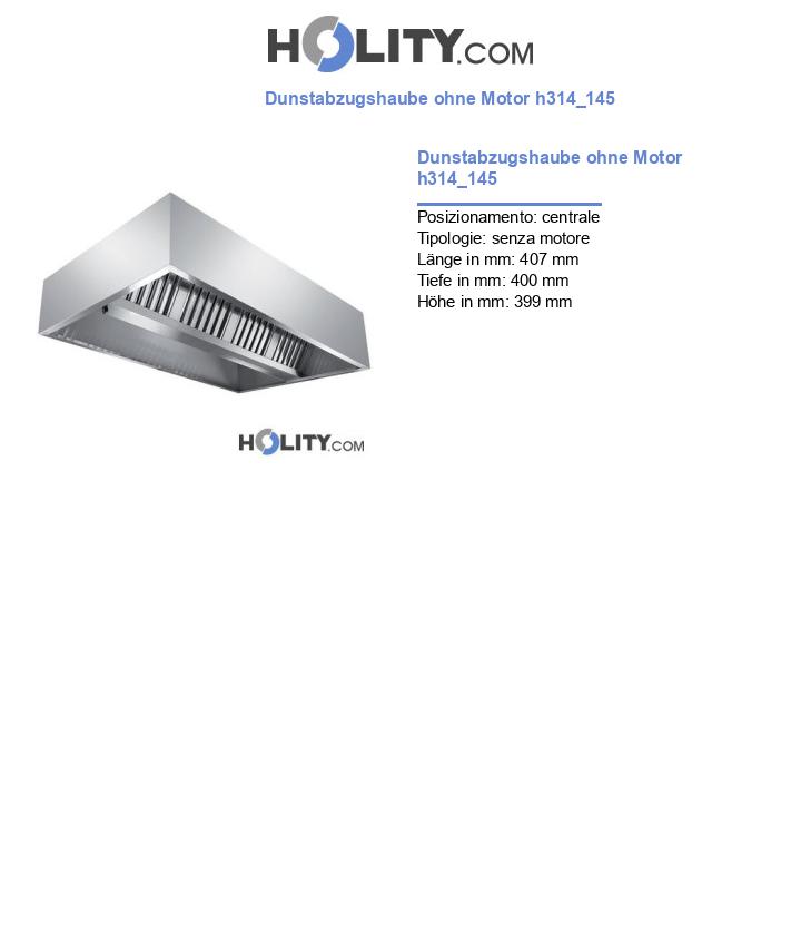 Dunstabzugshaube ohne Motor h314_145