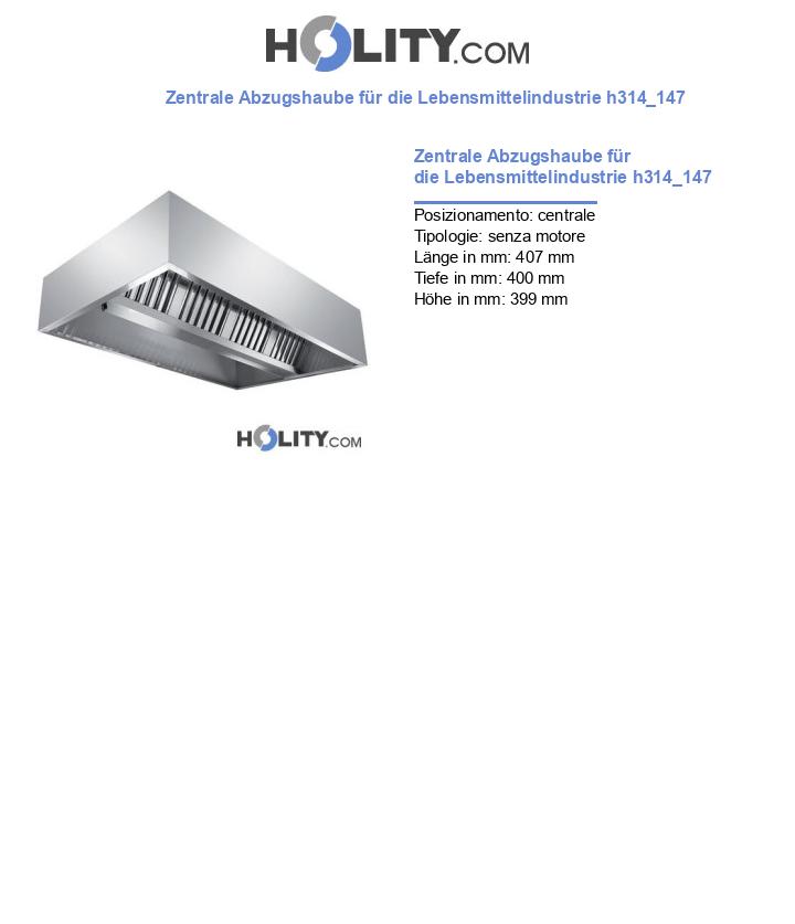 Zentrale Abzugshaube für die Lebensmittelindustrie h314_147