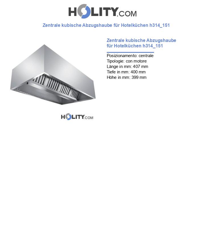 Zentrale kubische Abzugshaube für Hotelküchen h314_151