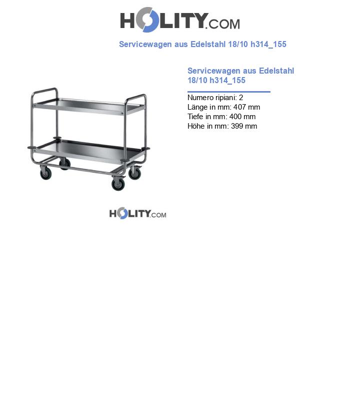 Servicewagen aus Edelstahl 18/10 h314_155