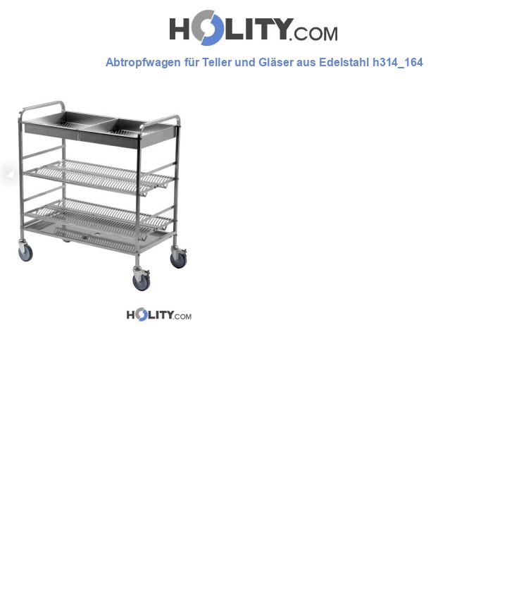 Abtropfwagen für Teller und Gläser aus Edelstahl h314_164