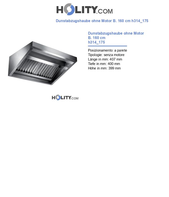 Dunstabzugshaube ohne Motor B. 160 cm h314_175