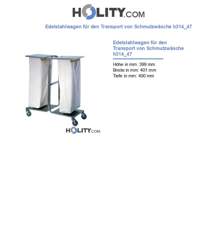 Edelstahlwagen für den Transport von Schmutzwäsche h314_47