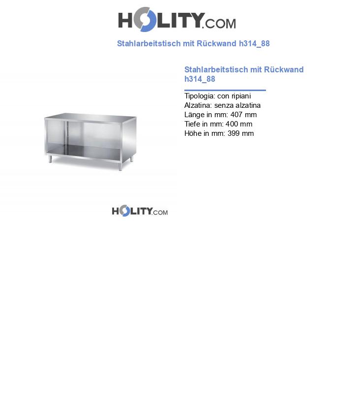 Stahlarbeitstisch mit Rückwand h314_88