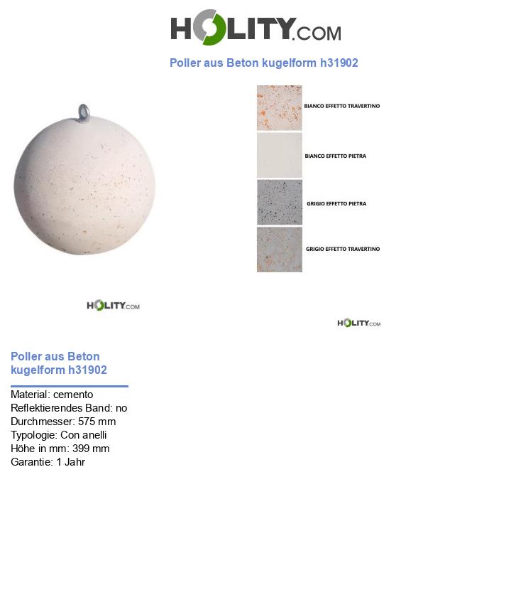 Poller aus Beton kugelform h31902