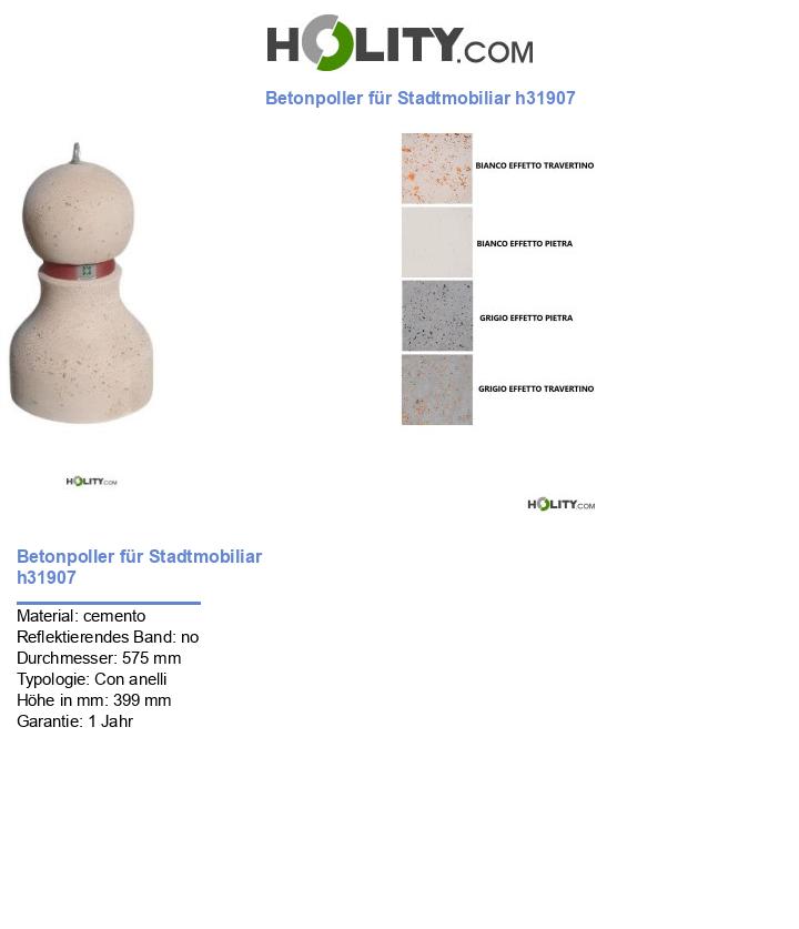 Betonpoller für Stadtmobiliar h31907