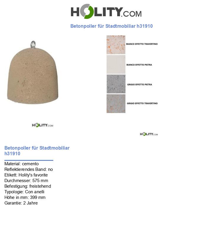 Betonpoller für Stadtmobiliar h31910