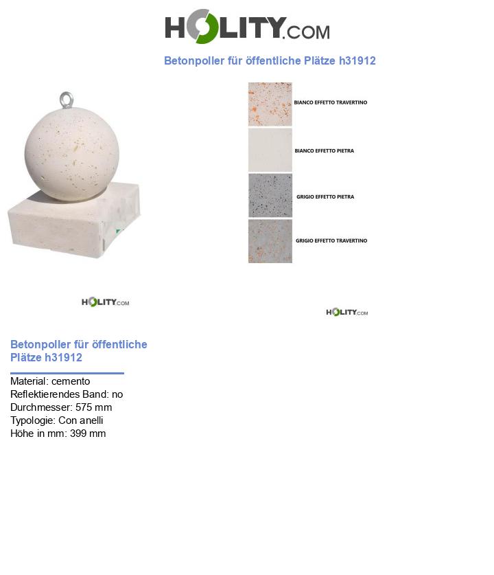 Betonpoller für öffentliche Plätze h31912