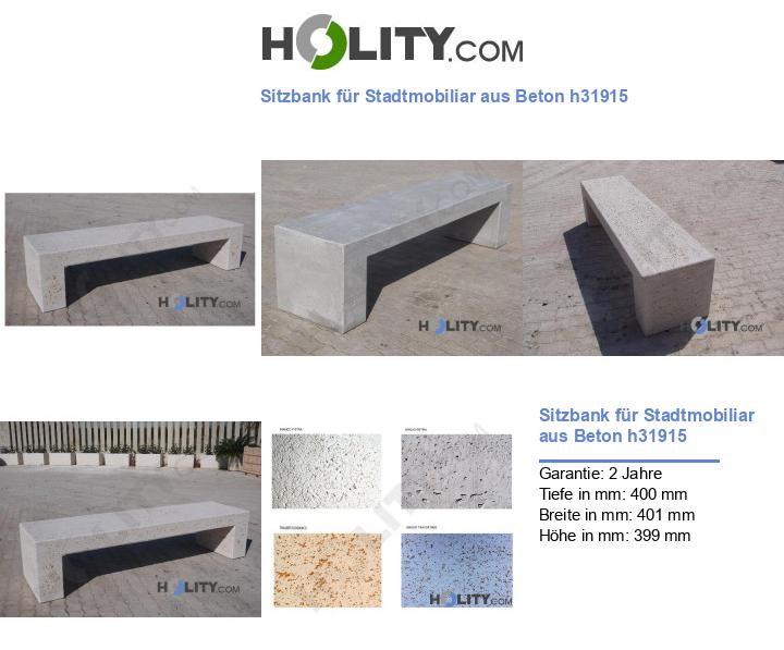 Sitzbank für Stadtmobiliar aus Beton h31915