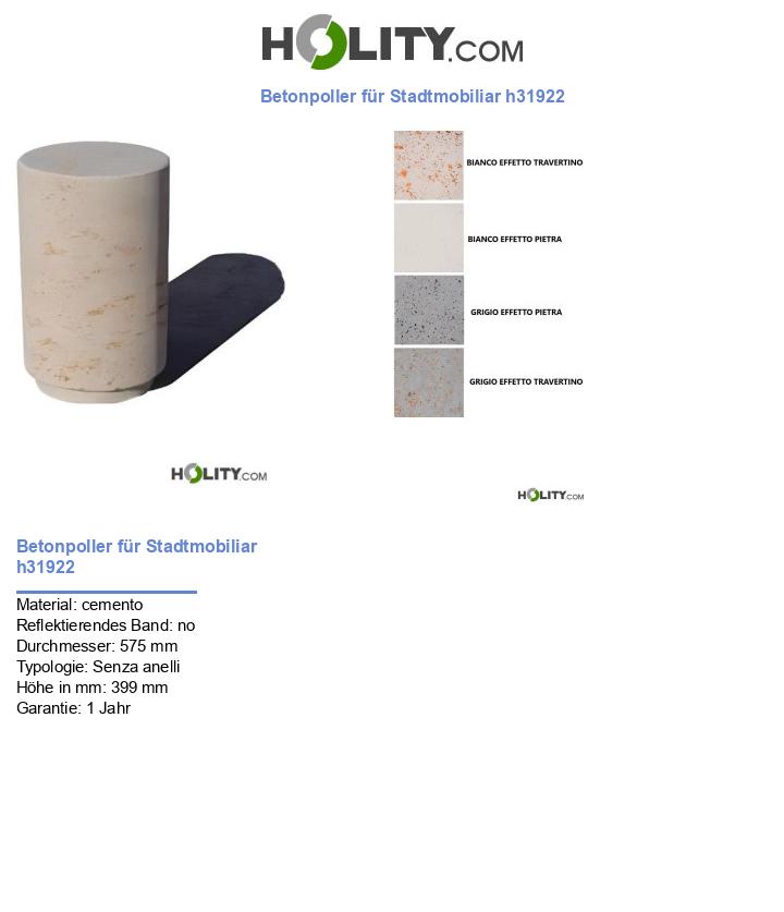 Betonpoller für Stadtmobiliar h31922