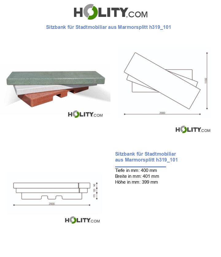 Sitzbank für Stadtmobiliar aus Marmorsplitt h319_101