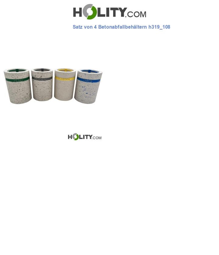 Satz von 4 Betonabfallbehältern h319_108