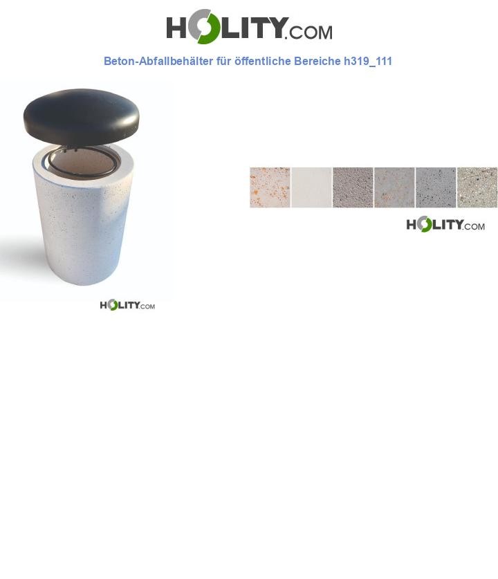 Beton-Abfallbehälter für öffentliche Bereiche h319_111