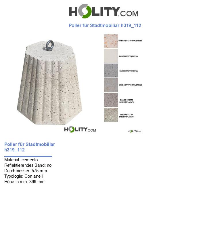 Poller für Stadtmobiliar h319_112