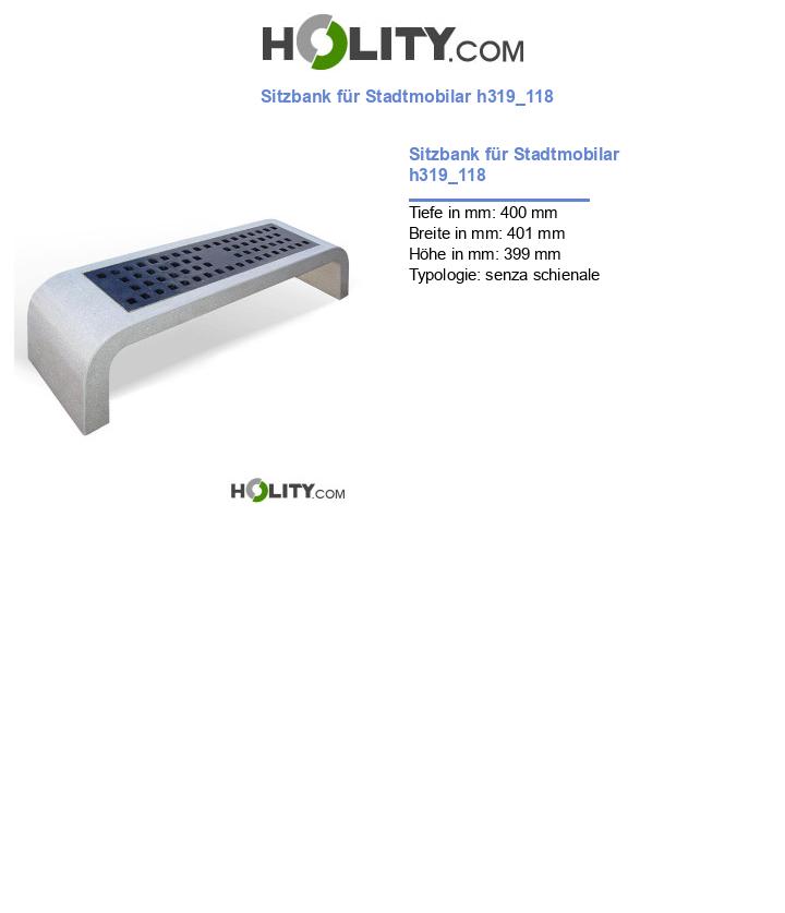 Sitzbank für Stadtmobilar h319_118