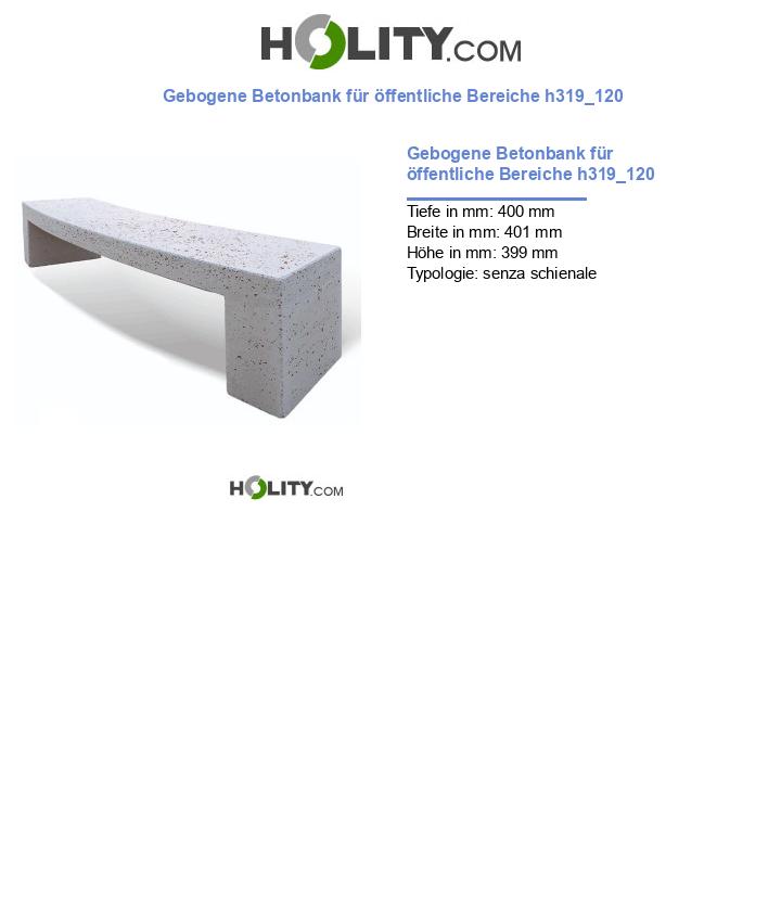 Gebogene Betonbank für öffentliche Bereiche h319_120