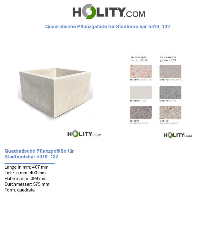 Quadratische Pflanzgefäße für Stadtmobiliar h319_132