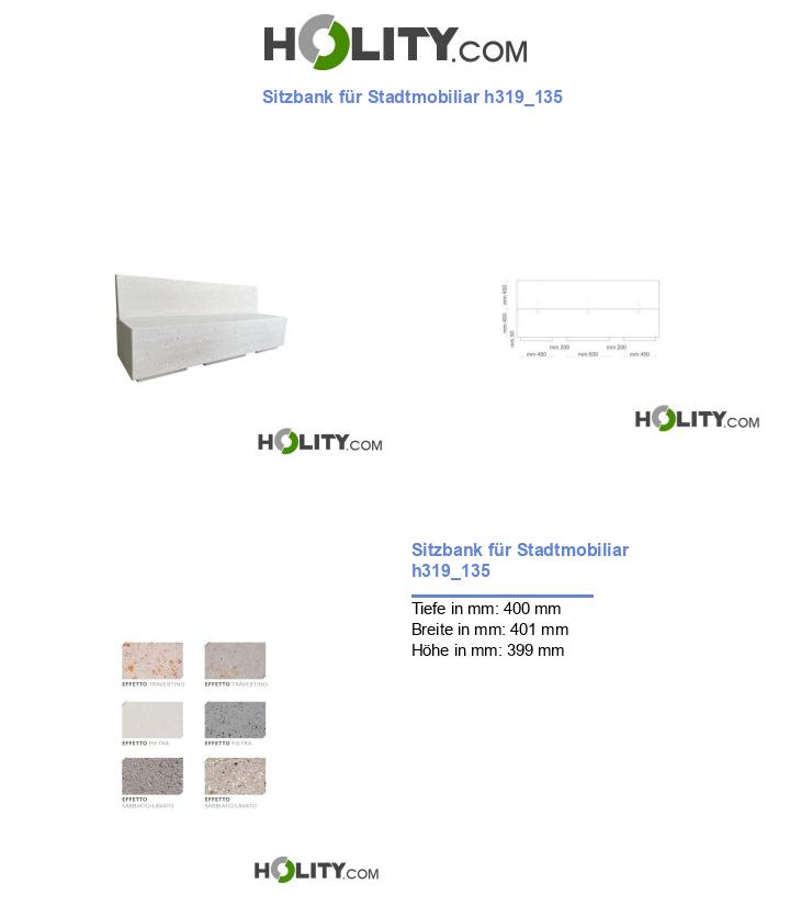 Sitzbank für Stadtmobiliar h319_135