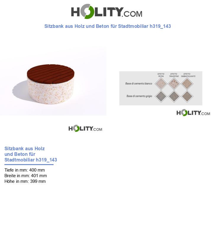 Sitzbank aus Holz und Beton für Stadtmobiliar h319_143