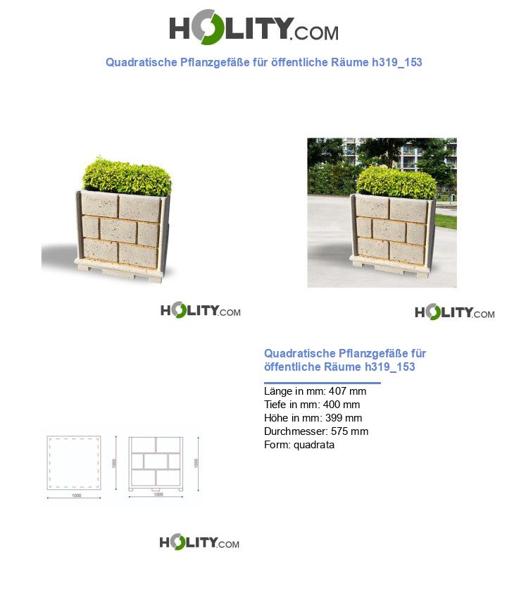Quadratische Pflanzgefäße für öffentliche Räume h319_153