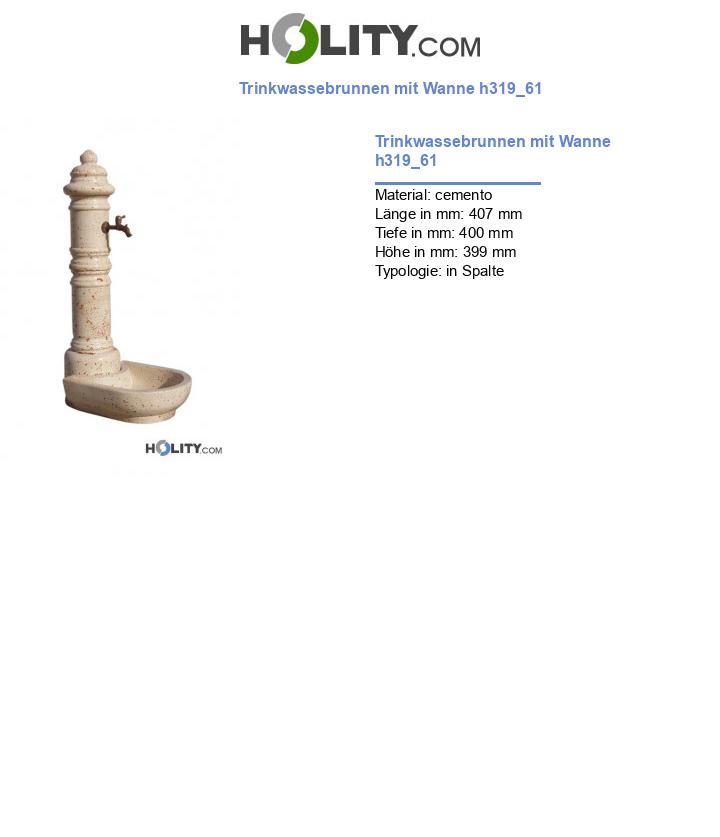 Trinkwassebrunnen mit Wanne h319_61
