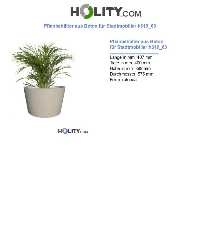 Pflanbehälter aus Beton für Stadtmobiliar h319_63