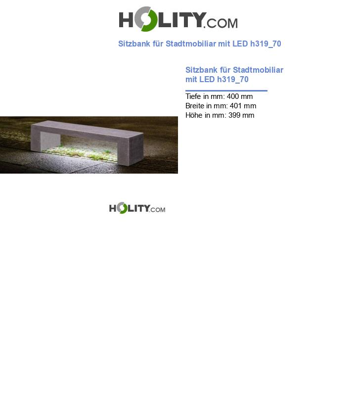 Sitzbank für Stadtmobiliar mit LED h319_70