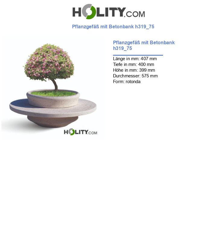 Pflanzgefäß mit Betonbank h319_75